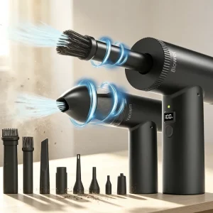 2 in 1 Strong Cleaning Power Air Duster & Car Vacuum Cleaner 90000RPM Handheld Dust Blower for Laptop Car Detailing