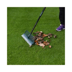 2 in 1 Telescopic Carpet Cleaning Turf Rake Garden Artificial Grass Broom