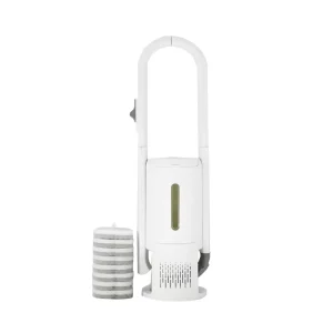 2-in-1 Toilet Cleaning Brush Kit with Disposable Pre-filled Detergent Heads and Silicone Brush