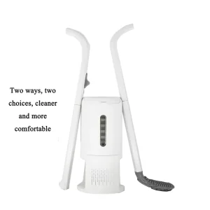 2-in-1 Toilet Scrubber with Disposable Sponge and TPR Brush Head for Household Restrooms