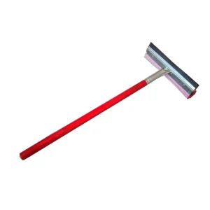 2 in 1 Window Squeegee With Wooden Handle Window Washing Sponge Scrubber Rubber Wiper for Car Shower Outdoor Window