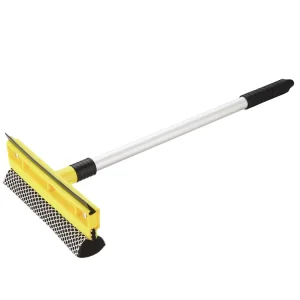 2-in-1 Window Squeegee with Sponge All Purpose Wiper Blade for Drying Car Shower & Doors Streak-Free Clean