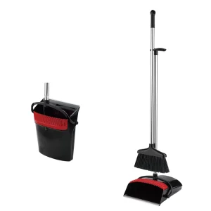 2 in 1 Windproof Rotatable PET Broom Dustpan Set with Long Handle Standing Dustpan Floor Cleaning Tool
