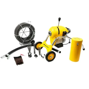 2 in to 8 in Sectional Drain Cleaning Machine Kit with 60 ft Snake