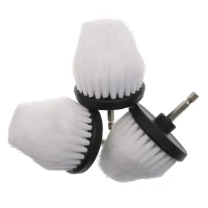 2.5-Inch White Electric Conical Cleaning Brush Head for Bathtub Carpet and Corner Cleaning