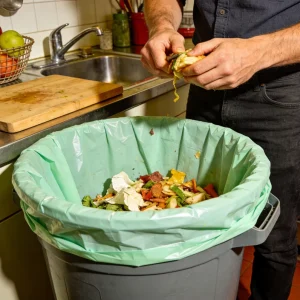 2.6-3 Gallon Compostable Biodegradable Plastic Garbage Bags on a Roll