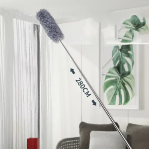 2.8m Multifunctional Long Handle Feather Duster Curved Household Cleaning Brush for Ceiling Windows and Corners