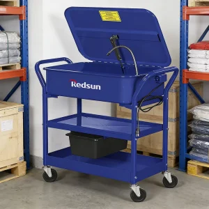 20 Gallon 4 Wheel Steel Mobile Car Washer with Service Shelf ETL Certified 1 Year Warranty Workshop Cleaning Cart