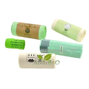 20 Micron Green 13-Gallon Biodegradable and Compostable Trash Bags 100% for Household Use with Bulk Package