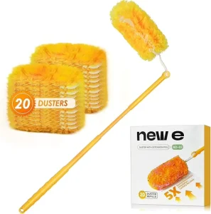 20-Piece Duster Refills with Extendable Handle for 360-Degree Multi-Surface Dusting