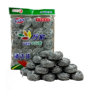 20 in 1 Stainless Steel Wool Soap Scouring Pads Scrubber Sponge Kitchen Clean Tool Dish Pot Brush Wire Ball for Home