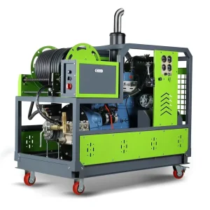 200 Bar 110L/min Diesel High Pressure Cleaner Sewer Jetting Machine with Heavy Duty Hose Reel for Car Wash Shop 45HP