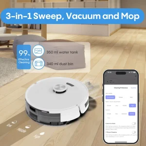 20000Pa Robot Vacuum Cleaner with Self-Emptying Dustbin, BL35Pro, Wet and Dry Mopping, 4800mAh Battery
