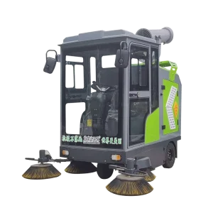 2000A Electric Ride on Floor Sweeper with High Pressure Cleaning and Cold Water Spray for Dust Debris and Garbage