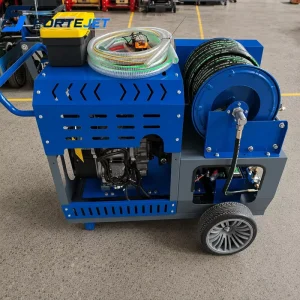 200Bar Twin-Cylinder Diesel Sewer Jetter Machine 64L/min 27HP Remote Jetter for Drain Contractor
