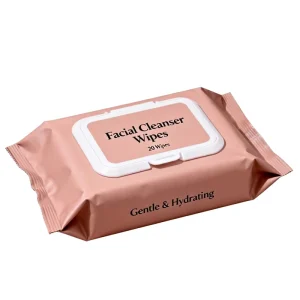 20PCS Professional Customized Non Woven Fabric 45GSM Hygiene Makeup Remover Wipes Private Label Lemon Scented Aloe