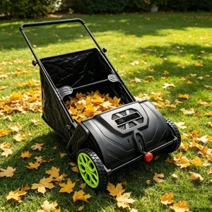 21-Inch Walk-Behind Lawn Sweeper with Hand Push Operation and 105L Collection Bag