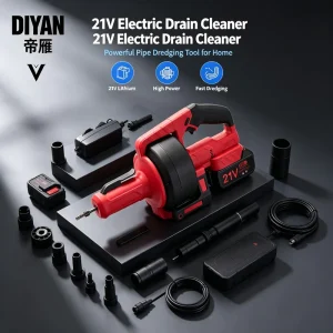 21V Cordless Electric Drain Cleaner with Lithium Battery for Toilet Sink Bathroom and Kitchen Plumbing
