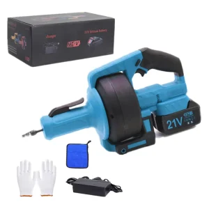 21V New Blue High Power Pipe Drain Cleaner for Household Toilet and Pipeline Unclogging
