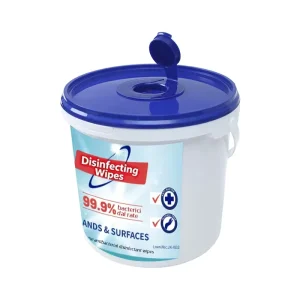 225-Count Bucket Alcohol Disinfecting Wipes 99.9% Germ Killing Disposable Household Surface Sanitizing Wet Wipes