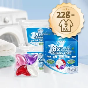 22g Laundry Detergent Pods Perfume 8X Enzyme Deep Cleaning No Residue 72H Scent Sensitive Skin