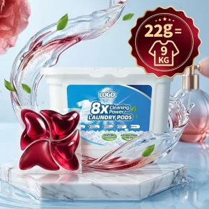 22g Perfume Laundry Detergent Pods OEM ODM 8X Enzyme Fabric Care No Residue 72H Scent