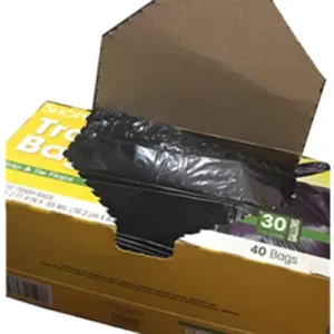 23 33 65 Gallon HDPE Heat-Seal Valve Biodegradable Leakproof Black Kitchen Trash Can Liners