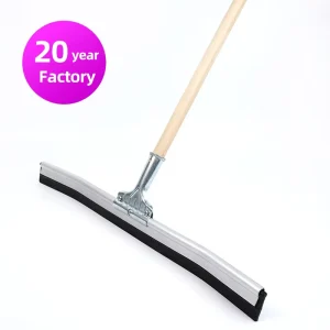 24 Inch Aluminum Frame Floor Squeegee Rubber Metal Handle Water Waste Wiper Concrete Asphalt Smooth Surface