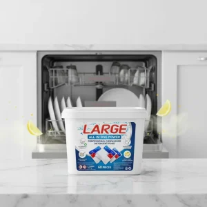 24 Pack Bulk Disposable 3 in 1 Enzyme Based Dishwasher Detergent Powder Pods