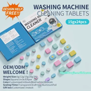 24 Pack True Fresh Disposable Washing Machine Cleaner Tablets Supply Cleaning and Deodorizing