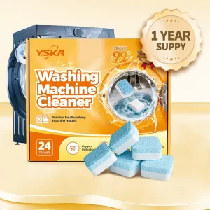 24 Tablets 1 Year Supply Powerful Cleaning Deep Clean Baking Soda Formula Washing Machine Cleaner Tablets Household