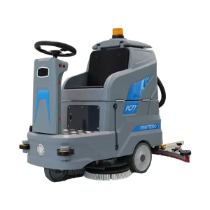 24V Battery-Powered PC77 Ride-On Floor Scrubber with Double Brush Plate