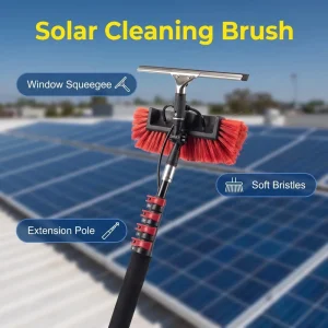 24ft Telescopic Aluminum Solar Panel Cleaning Brush Water Fed System for Solar Panels Windows Exterior Walls