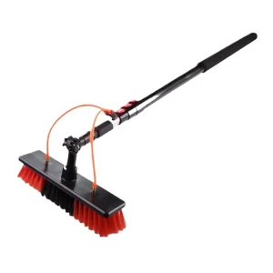 24ft Telescopic Water Fed Pole Cleaning Brush Multifunctional Long Handle Tool for Solar Panel and Window Cleaning
