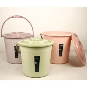25 Litres Plastic Pail with Lid Household Cleaning Water Bucket with Handle Large Volume Plastic Barrel 25L Baril Avec Couvercle