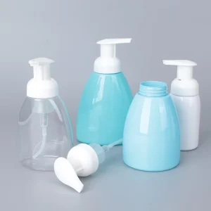 250ml 300ml Plastic PET Stock Face Cleaning Bottle Triangle Shape Press Pump Mousse Foam for Hand Wash Sanitizer or Shampoo
