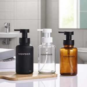 250ml Frosted Hand Sanitizer Bottle with Foam Pump Sprayer Thickened Shampoo and Lotion Bottling Bottle for Mascara Eye Cream