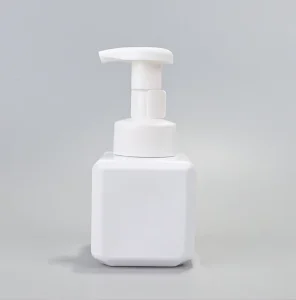250ml White Transparent Square PET Plastic Foam Soap Hand Sanitizer Pump Bottle