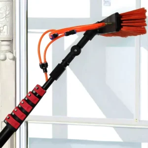 25ft Telescopic Outdoor Solar Panel Window Cleaning Tool High Reach Extendable PP Pole Brush for House Roof Hand Long Cleaning