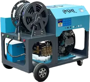26HP Twin-Cylinder Gasoline Cold Water Sewer Cleaning Machine 200Bar 40L/Min Remote Start