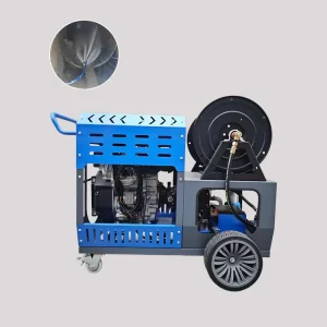 27 HP Twin-Cylinder Diesel-Powered Pipe Cleaning Machine Mobile High-Pressure Washer 200 Bar 60 L/min for 300-600 mm Diameter Pipes