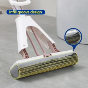 27cm PVA Mop with Half-Fold Hands-Free Squeeze Design, High Absorbency