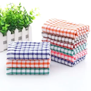 28*40 cm 23 Gram piece Stock Ready Cleaning Cloth Terry Waffle Woven Checked Cotton Dish Tea Kitchen Towels Set