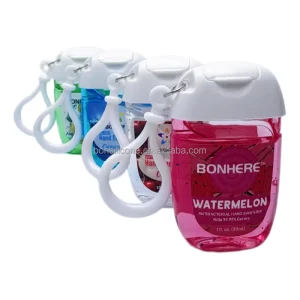 29ML 30ML Custom Brand Logo Glycerine Waterless Hydrating Hand Sanitizer Gel with Clip for Children