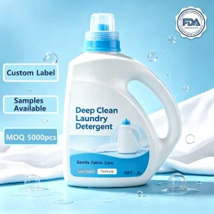 2L HDPE Laundry Detergent Bottle with Side Handle and Measuring Cap