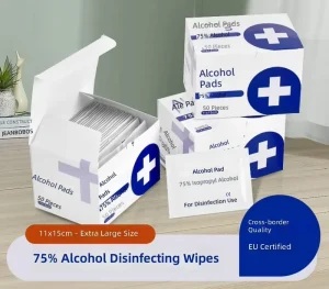 2in1 Cotton Alcohol Prep Pads 75% Isopropyl Alcohol Wipes Disposable Sterile Alcohol Swabs First Aid Wound Cleaning Travel Home