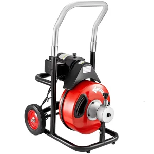 3/4-5 Inch Electric Drain Auger Cleaning Machine with Metal Sectional Sewer Snake and Motor