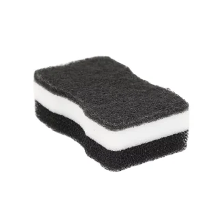 3-Layer PU Foam Kitchen Cleaning Sponge Scrubber, White and Black