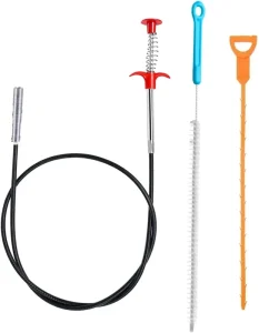 3-Pack Stainless Steel 160cm Bendable Shower Hose Drain Cleaning Claw Brush