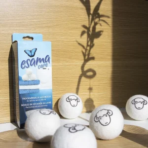 3 Pack Wool Dryer Balls 100% New Zealand Wool with Felt Storage Tray Reusable Eco Friendly Laundry Balls